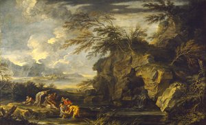 Het vinden van Mozes door Salvator Rosa